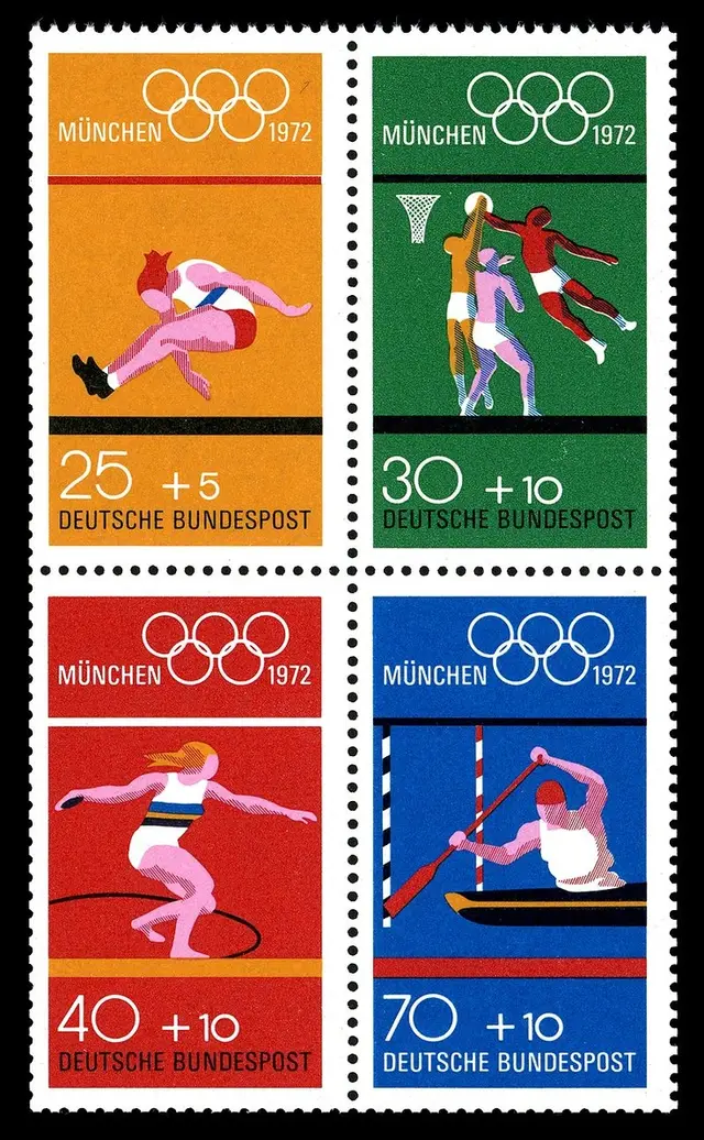 München 1972 — Deutsche Bundespost four-stamp Olympic set