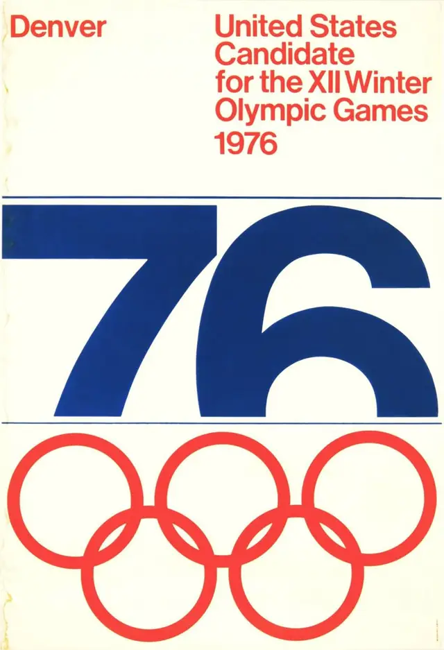 Denver bid poster for the 1976 Winter Olympics (vintage)