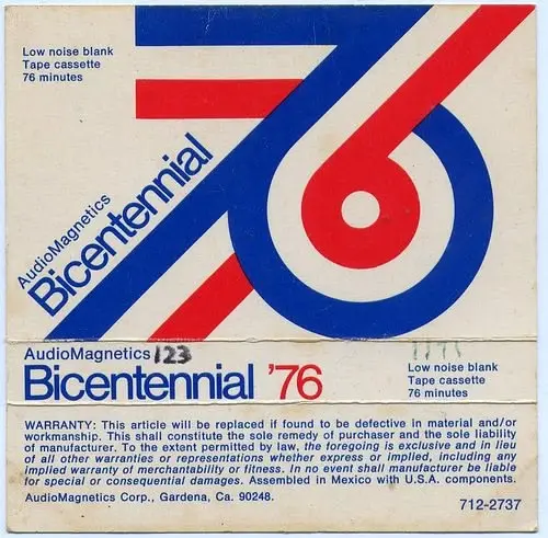 AudioMagnetics Bicentennial '76 — vintage cassette tape sleeve