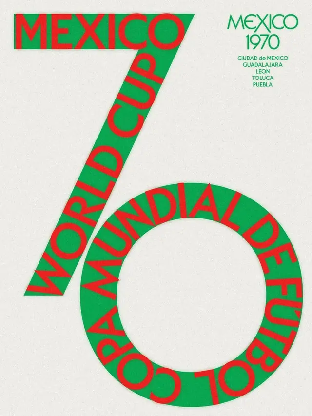 Mexico 1970 World Cup typographic poster