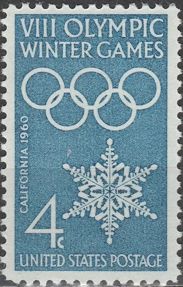 1960 VIII Olympic Winter Games — United States 4¢ postage stamp