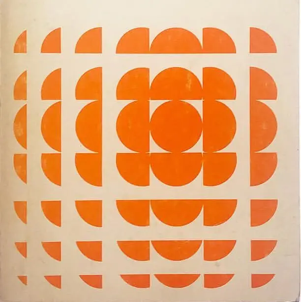 Orange Semi‑Circle Grid — Vintage Mid‑Century Geometric Print