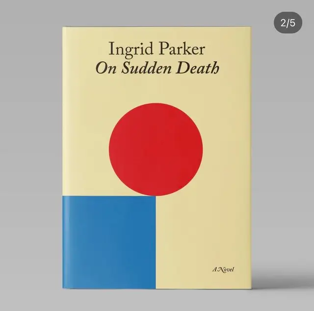 On Sudden Death — minimalist geometric book cover (Ingrid Parker)