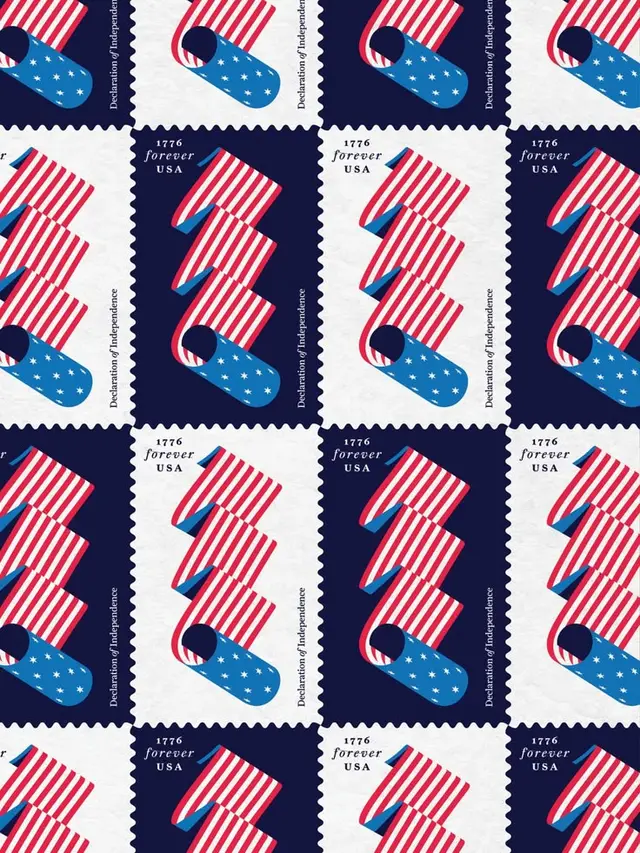 US Forever Stamp — Stars-and-Stripes Ribbon (repeating tile)