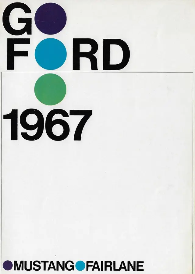 1967 Ford Mustang • Fairlane Brochure Cover — Minimalist Typographic Design