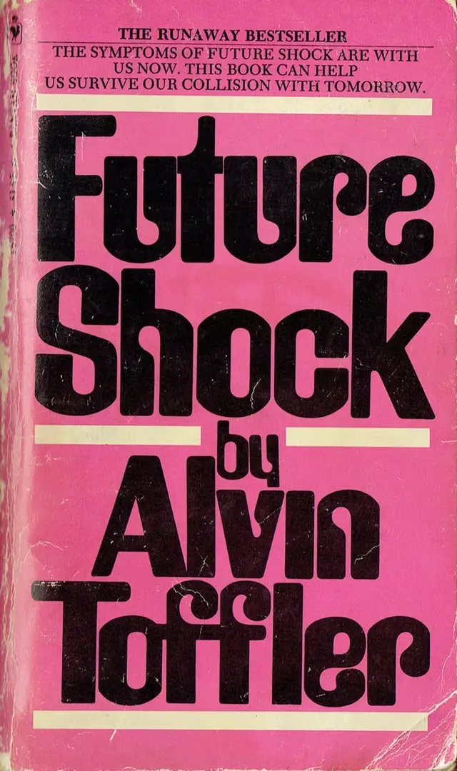 Future Shock — Alvin Toffler (pink 1970s paperback cover)