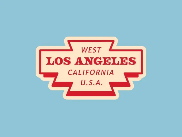 Retro 'Los Angeles, California U.S.A.' travel badge sticker