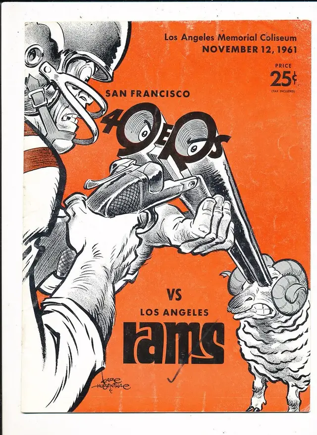 November 12, 1961 Game Program Cover — San Francisco vs Los Angeles rams