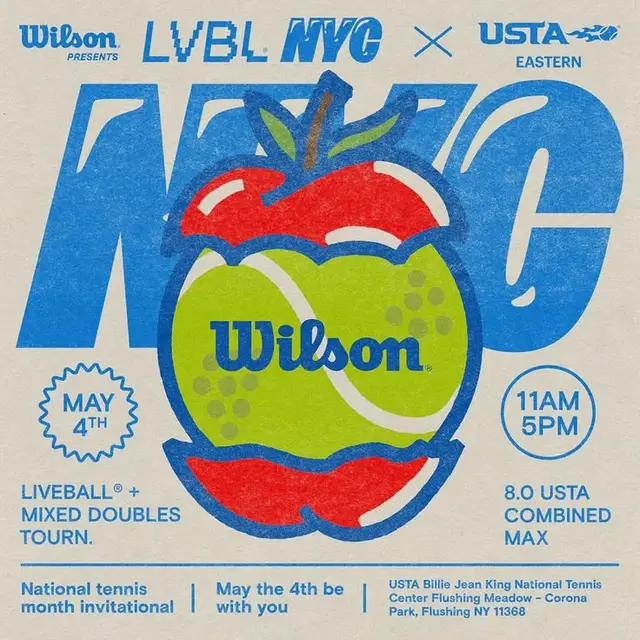 Wilson x LVBL NYC × USTA Eastern — May 4 LiveBall & Mixed Doubles Poster