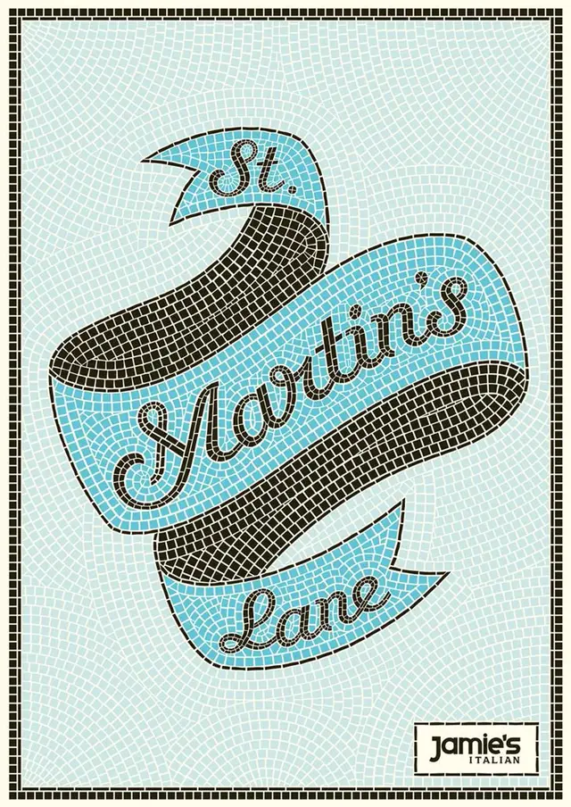 St. Martins Lane mosaic ribbon poster (Jamie's Italian)