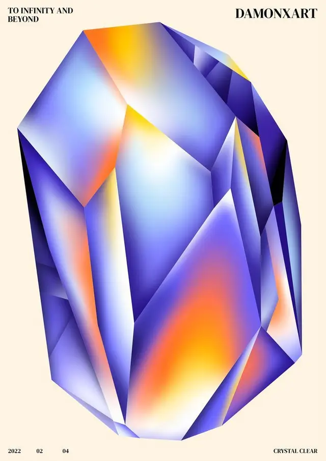 Crystal Clear — faceted gem poster (DAMONXART)