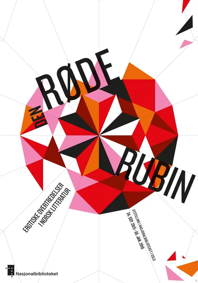 Den Røde Rubin — exhibition poster for Nasjonalbiblioteket