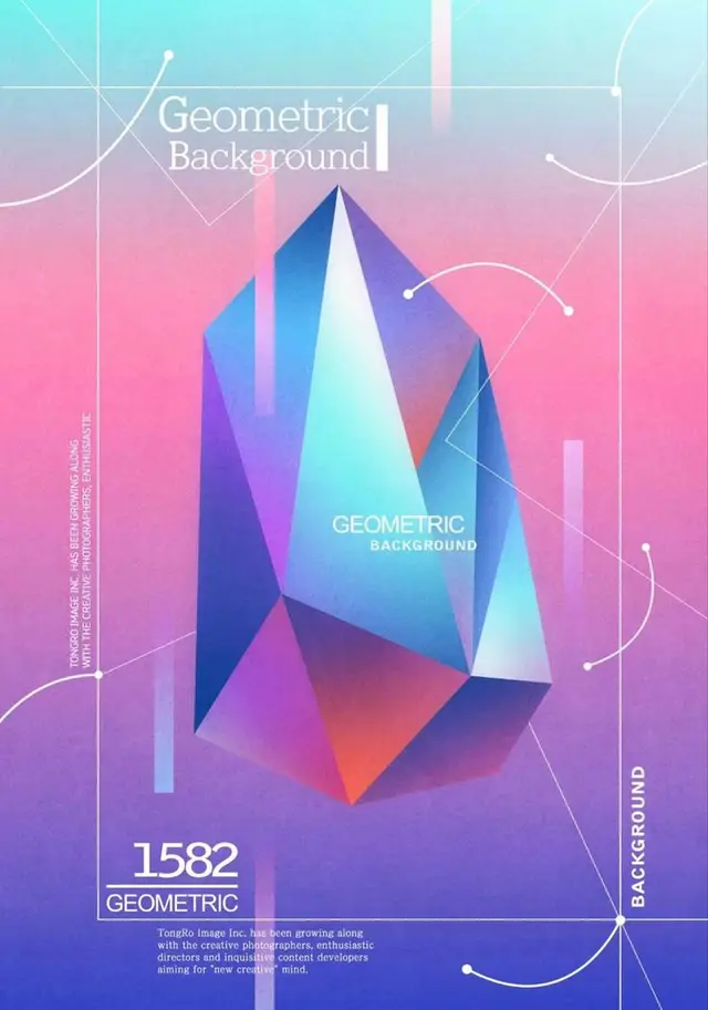 Low‑Poly Crystal Poster — Geometric Background (1582)