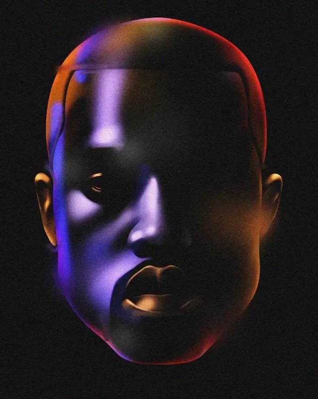 Neon-Lit 3D Head Sculpture — Low-Key Digital Portrait