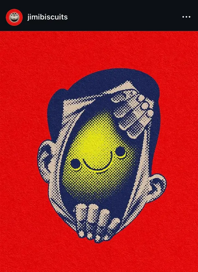Peeling Portrait Revealing Yellow Smiley — Halftone Pop Art