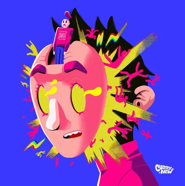 Neon Pop Portrait with Exploding Halftone Burst