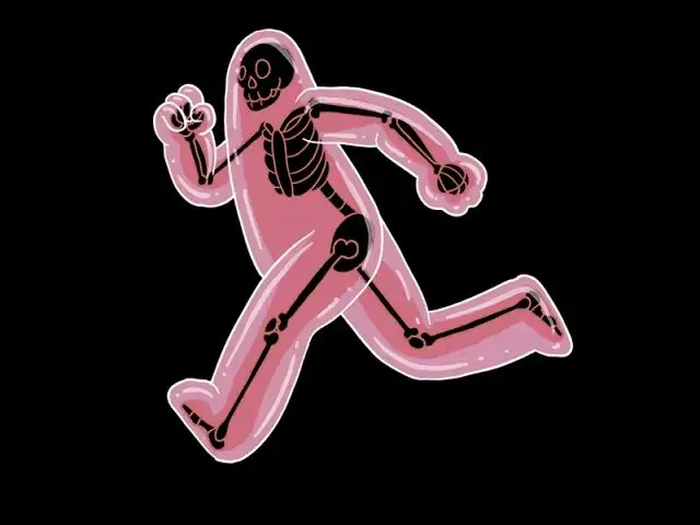 Pink Translucent Running Skeleton Sticker Illustration