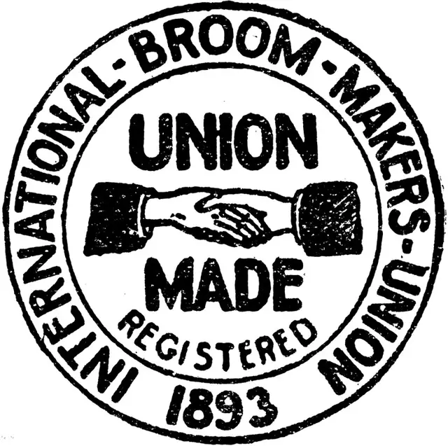 International Broom-Makers Union circular seal — "Union Made" (1893)