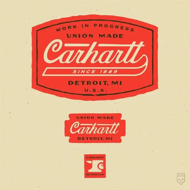 Carhartt vintage red label — Union Made Detroit badge