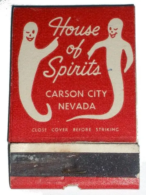 Vintage 'House of Spirits' matchbook cover — Carson City, Nevada