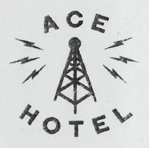 ACE HOTEL vintage radio-tower stamp logo