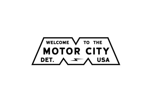 Motor City badge — "WELCOME TO THE MOTOR CITY DET. USA" monochrome logo