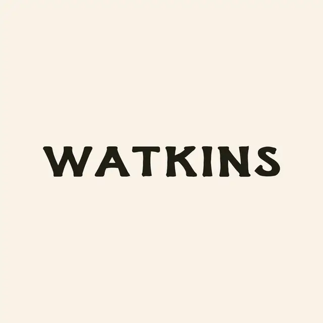 WATKINS vintage-style wordmark on cream background