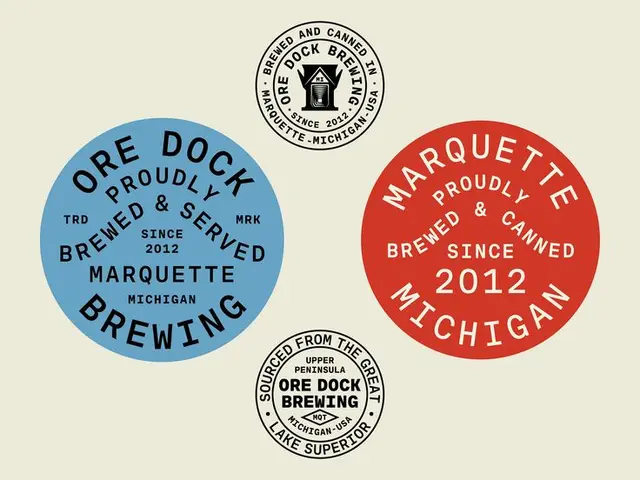 Ore Dock Brewing circular badge and seal designs — Marquette, Michigan (since 2012)