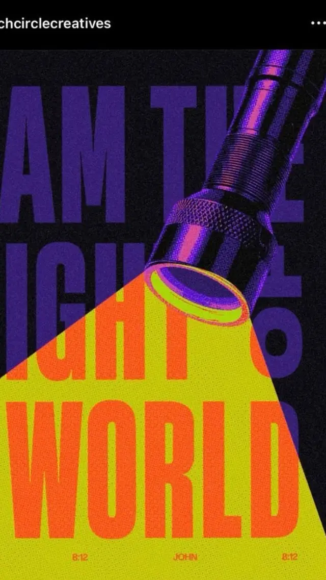 Spotlight poster — "I Am the Light of the World" (John 8:12)