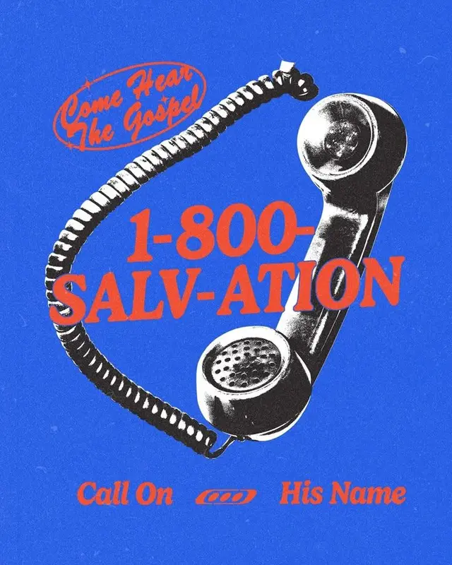 1-800-SALV-ATION — Retro Gospel Hotline Poster
