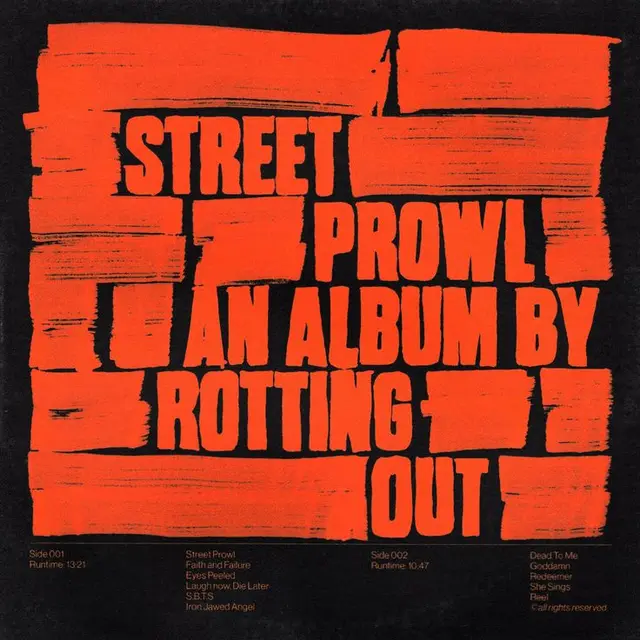 Street Prowl — Rotting Out album cover (orange brush-stroke typography)