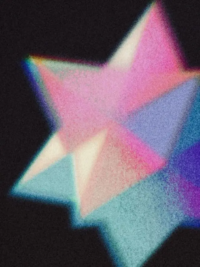 Pastel Prism Stars — Grainy Abstract Geometric Image