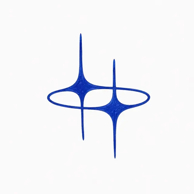 Retro Blue Mid‑Century Starburst Illustration