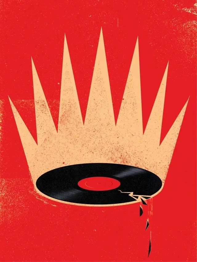 Cracked Vinyl Crown — Retro Record Poster