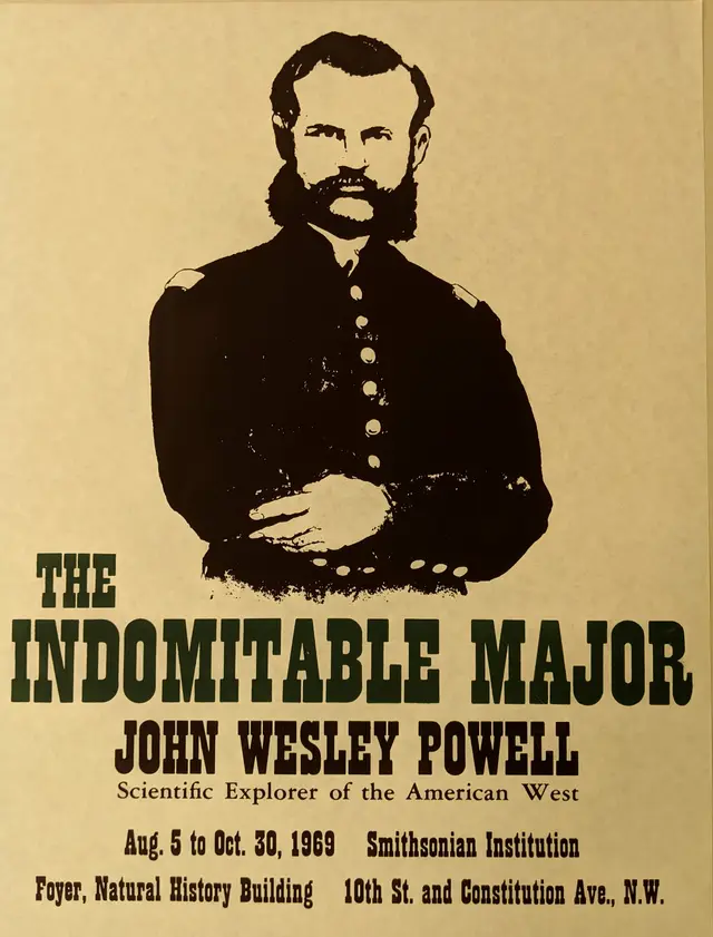 The Indomitable Major — John Wesley Powell Smithsonian exhibition poster (1969)