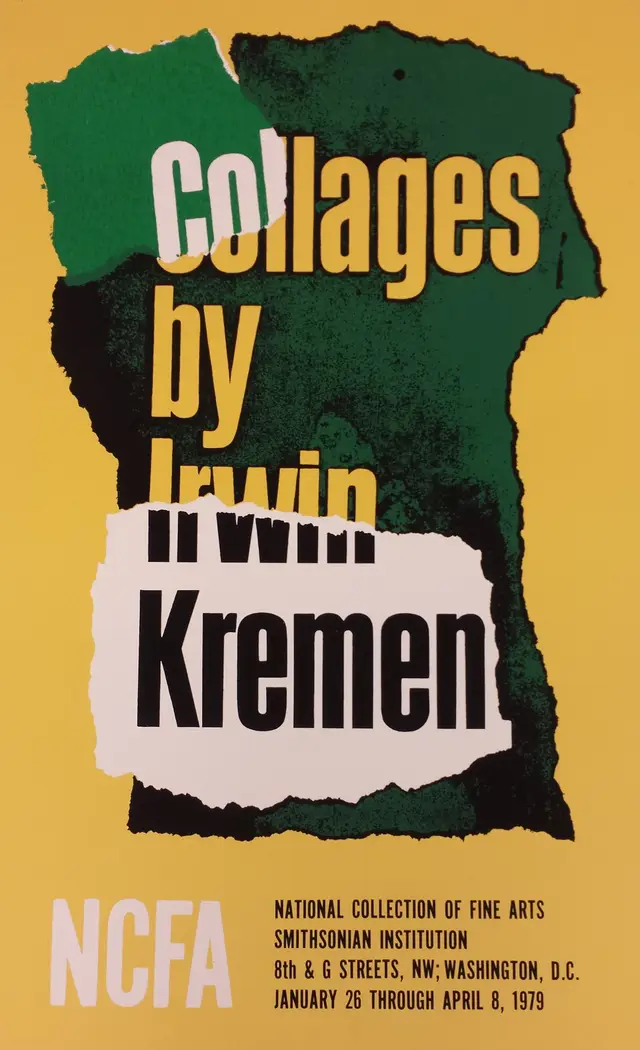 1979 NCFA poster — "Collages by Irwin Kremen"