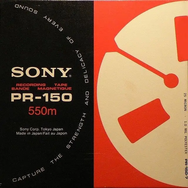 Sony PR-150 550m Recording Tape Packaging — Vintage Graphic
