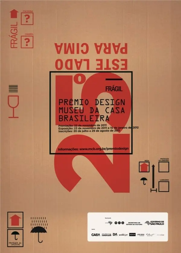 Prêmio Design — Museu da Casa Brasileira (cardboard-style event poster)