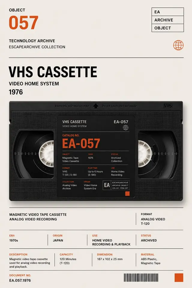 VHS Cassette EA-057 — 1976 Technology Archive Poster