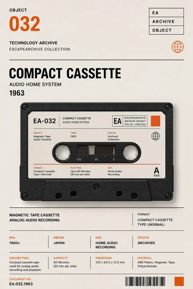Compact Cassette (EA-032) archival product poster — 1963