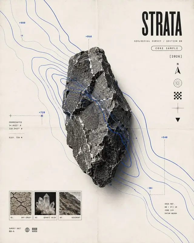 STRATA — Geological survey core sample poster