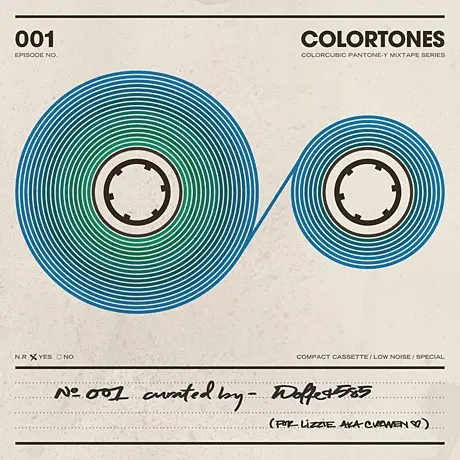 COLORTONES No.001 — minimal mixtape cassette reel graphic