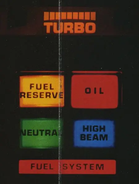 Retro Turbo Dashboard Indicator Panel — Fuel / Oil / High Beam Lights