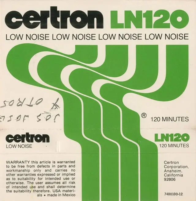 Certron LN120 cassette sleeve — green 'Low Noise' packaging