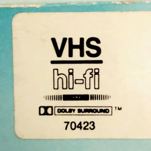 Vintage VHS hi-fi Dolby Surround adhesive label