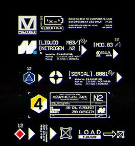Stencil-style Liquid Nitrogen (N2) Industrial Decal Sheet on Black