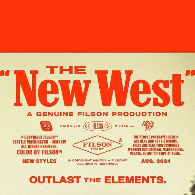 Filson promotional poster — "The New West" (Aug 2024)