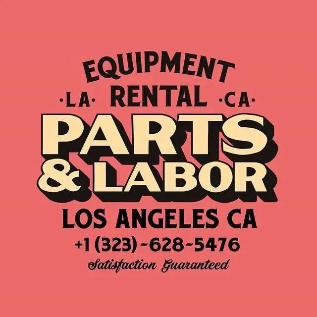 Vintage 'Parts & Labor' equipment rental poster — Los Angeles phone ad