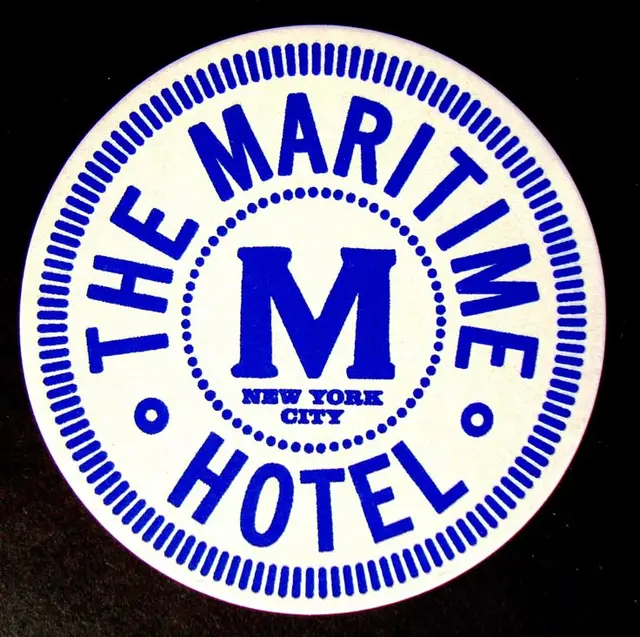 The Maritime Hotel circular logo — blue-and-white hotel badge (New York City)