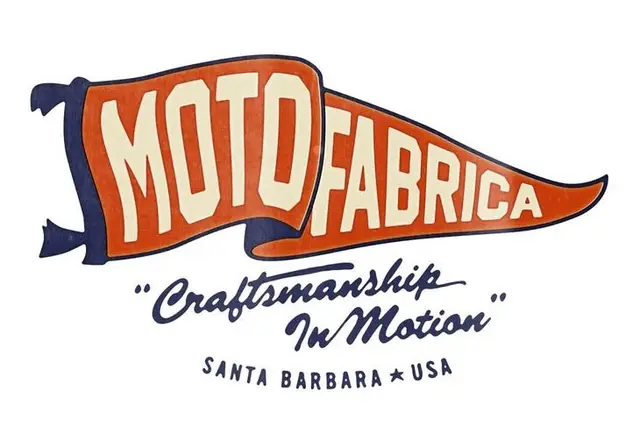 MOTOFABRICA pennant logo — "Craftsmanship In Motion" — Santa Barbara, USA